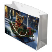 Grand Sac Cadeau Saison de Noël du Yorkshire Terrier (Dos Angle)