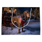 Grand Sac Cadeau Saison Festive de Noël de Bloodhound (Devant)