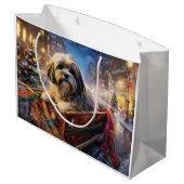 Grand Sac Cadeau Saison Festive de Noël de Lhasa Apso (Dos Angle)