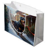 Grand Sac Cadeau Saison festive de Noël de Rottweiler (Dos Angle)