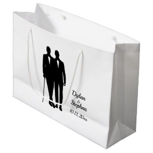 Grand Sac Cadeau Salles de Mariage gay avec nom et date