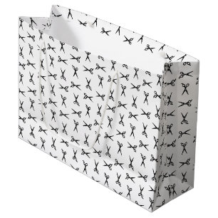 Grand Sac Cadeau Salon ciseaux Barbershop COULEUR ARRIÈRE - PLAN P