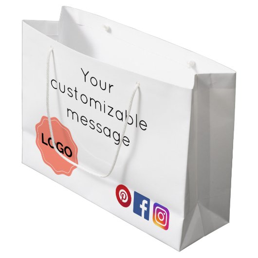 Grand Sac Cadeau Salon ou spa personnalisable (Devant Angle)