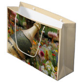 Grand Sac Cadeau Salutation d'anniversaire par Natasha Us (Devant Angle)