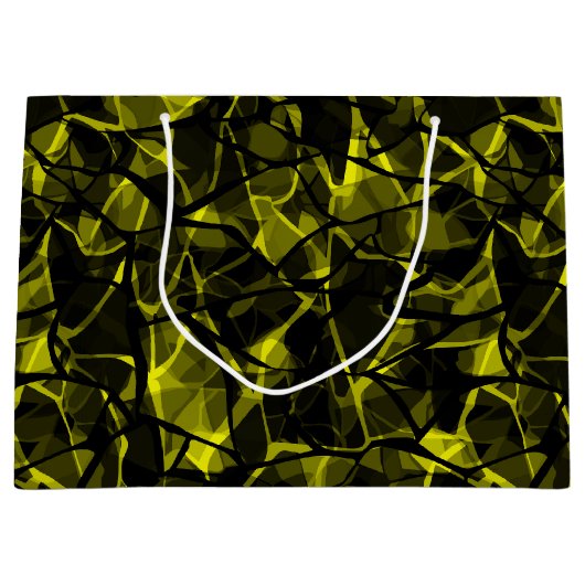 Grand Sac Cadeau Sans joint liquide ondulé abstrait noir vert moder (Devant)