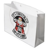 Grand Sac Cadeau Santa Claus à moto (Dos Angle)