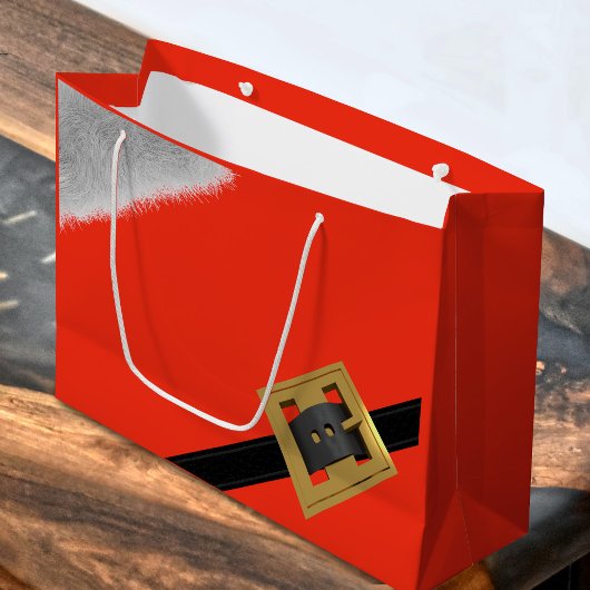 Grand Sac Cadeau Santa Claus moderne Convient Noël Fête Rouge