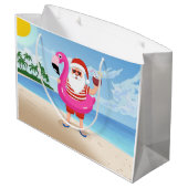 Grand Sac Cadeau Santa Claus with flamingo (Dos Angle)