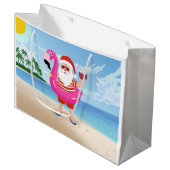 Grand Sac Cadeau Santa Claus with flamingo (Devant Angle)