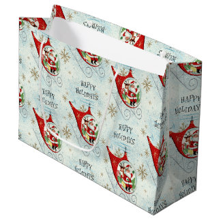 Grand Sac Cadeau Santa's Retro Rotor Sleigh