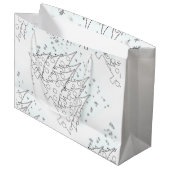 Grand Sac Cadeau Sapins de Noël blancs (Devant Angle)