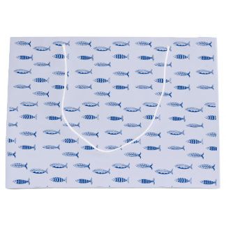 Grand Sac Cadeau Sardines Pattern