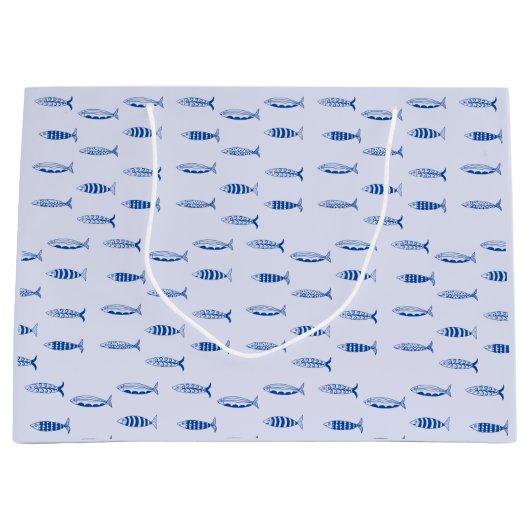 Grand Sac Cadeau Sardines Pattern (Devant)