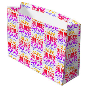 Grand Sac Cadeau Sauver les enfants, sauver des vies