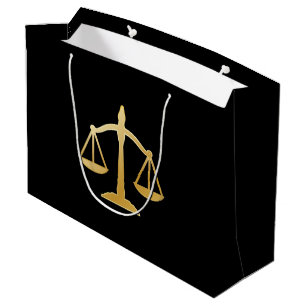 Grand Sac Cadeau Scales d'or du droit de la justice Thème