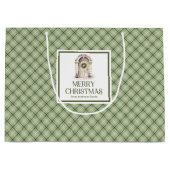 Grand Sac Cadeau Scandinavian Christmas Gift Bag Sage Ivory Minimal (Devant)