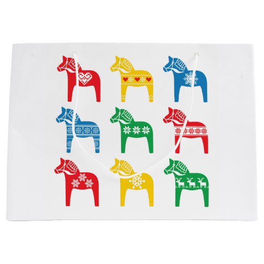 GRAND SAC CADEAU SCANDINAVIAN DALA HORSE GIFT BAG  (Devant)