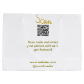 Grand Sac Cadeau Scanner le code QR Golden glitter simple élégant c (Dos)