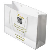 Grand Sac Cadeau Scanner le code QR Golden glitter simple élégant c (Devant Angle)