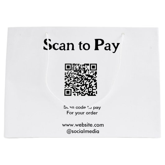 Grand Sac Cadeau Scanner pour payer la commande QR code ajouter sit (Devant)