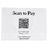 Grand Sac Cadeau Scanner pour payer la commande QR code ajouter sit (Dos)