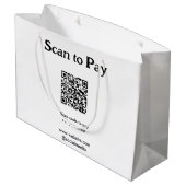 Grand Sac Cadeau Scanner pour payer la commande QR code ajouter sit (Dos Angle)