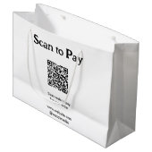 Grand Sac Cadeau Scanner pour payer la commande QR code ajouter sit (Devant Angle)