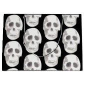 Grand Sac Cadeau Scary Scull Black & White Pattern (Devant)