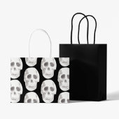 Grand Sac Cadeau Scary Scull Black & White Pattern