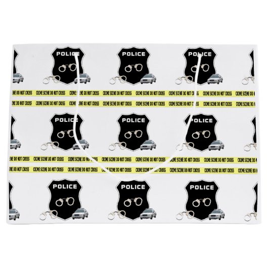 Grand Sac Cadeau Scène criminelle Application de la loi   (Devant)