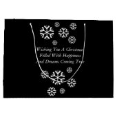 Grand Sac Cadeau scène de neige pour noël (Dos)