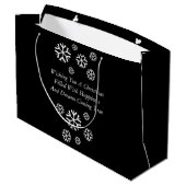 Grand Sac Cadeau scène de neige pour noël (Dos Angle)