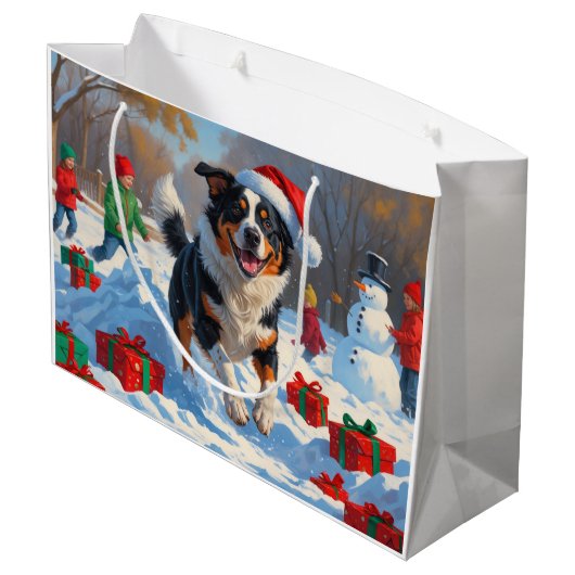 Grand Sac Cadeau Scène de Noël de bétail australien (Dos Angle)