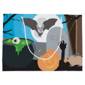 Grand Sac Cadeau Scène d'Halloween (Dos)
