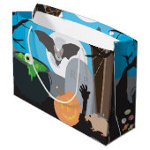 Grand Sac Cadeau Scène d'Halloween (Dos Angle)
