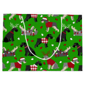 Grand sac cadeau Schnauzer de Noël (Dos)