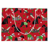 Grand sac cadeau Schnauzer de Noël (Dos)