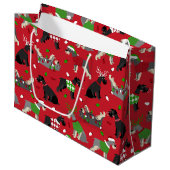 Grand sac cadeau Schnauzer de Noël (Devant Angle)
