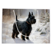 Grand Sac Cadeau Scottish Terrier Laisser Il Neige Noël (Dos)