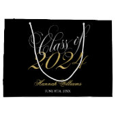 Grand Sac Cadeau Script Black Gold Classe de 2024 Graduation (Dos)