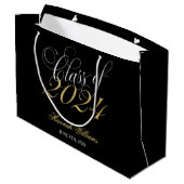 Grand Sac Cadeau Script Black Gold Classe de 2024 Graduation (Dos Angle)