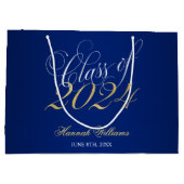Grand Sac Cadeau Script Blue Gold Classe de 2024 Graduation (Dos)