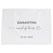 Grand Sac Cadeau Script de coeur romantique Mini-servante d'honneur (Devant)