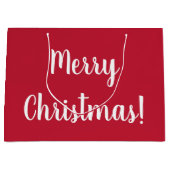 Grand Sac Cadeau Script de typographie de Noël Joyeux Rouge (Devant)