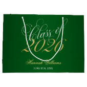 Grand Sac Cadeau Script Green Gold Classe de 2024 Graduation (Dos)