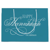 Grand Sac Cadeau Script Happy Hanoukka Holiday (Devant)