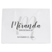 Grand Sac Cadeau Script moderne, Bridesmaitres personnalisées (Devant)