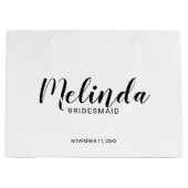 Grand Sac Cadeau Script moderne, Bridesmaitres personnalisées (Devant)