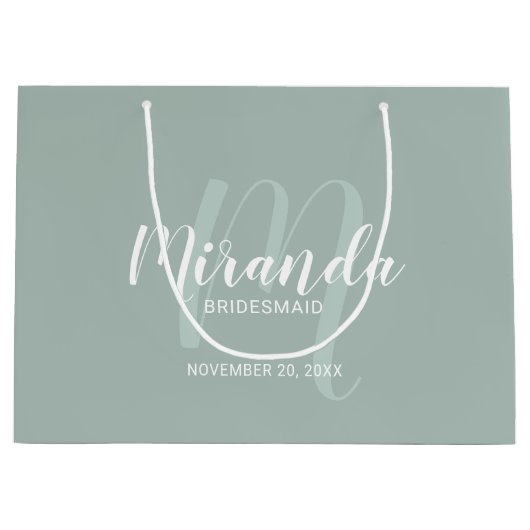 Grand Sac Cadeau Script moderne, Bridesmaitres personnalisées (Devant)