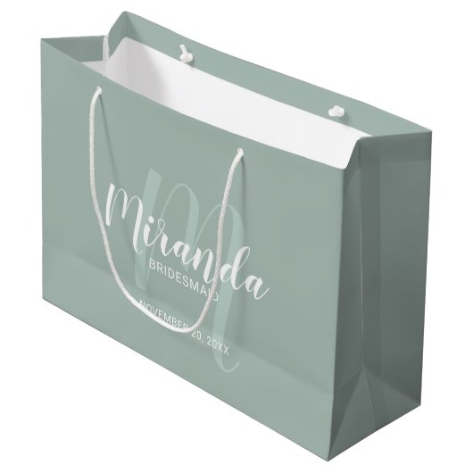Grand Sac Cadeau Script moderne, Bridesmaitres personnalisées (Devant Angle)